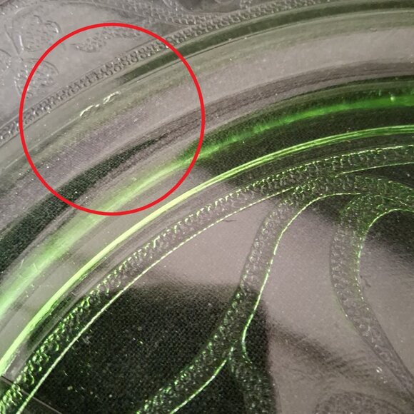 Vintage Depression Glass Hazel Atlas Green Cloverleaf 3 Part 10" Grill Plate #2 - Picture 7 of 7